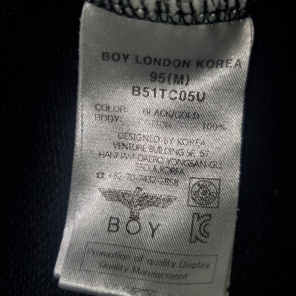 Rare BOY London Gold Wings Black  Hoodie Medium 2015 Tokyo Runway - Picture 6 of 11
